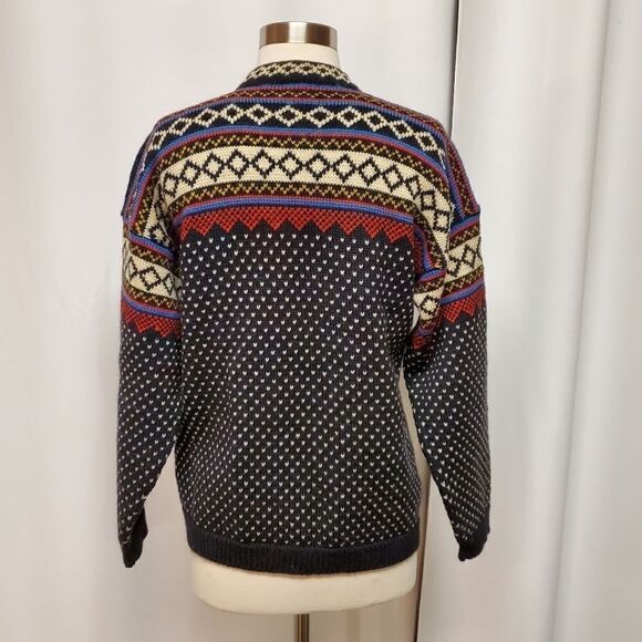 Vintage Handmade Wool Blend? Fair Isle Knit Cottagecore Button Cardigan Sweater - Picture 3 of 9